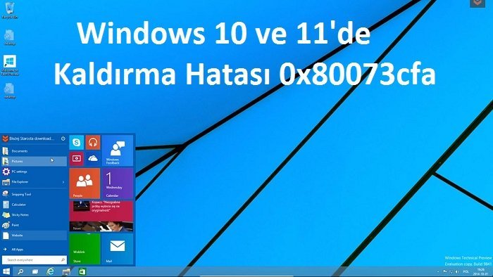 Windows 10 ve 11de Kaldirma Hatasi